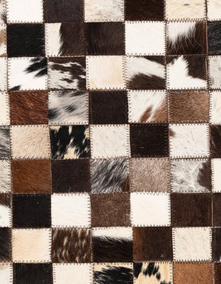 Detail image of  5' 1 x 8' 2 Cowhide Leather Rug