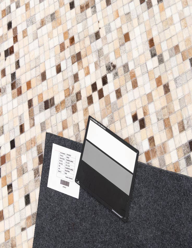 Detail image of  5' 2 x 8' 3 Cowhide Leather Rug