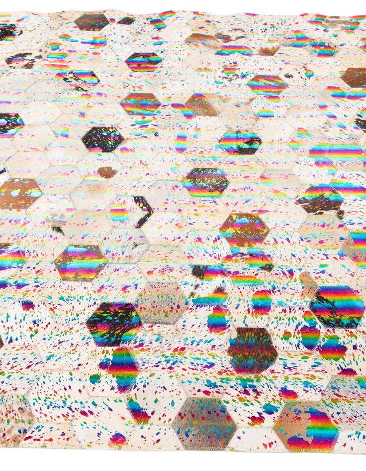 Detail image of  5' x 7' 10 Cowhide Leather Rug