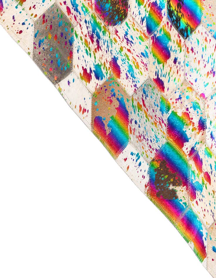 Detail image of  5' x 7' 10 Cowhide Leather Rug