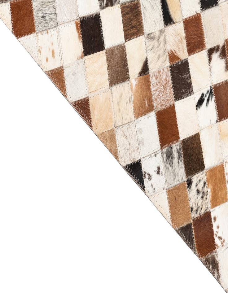 Detail image of  5' 1 x 8' Cowhide Leather Rug