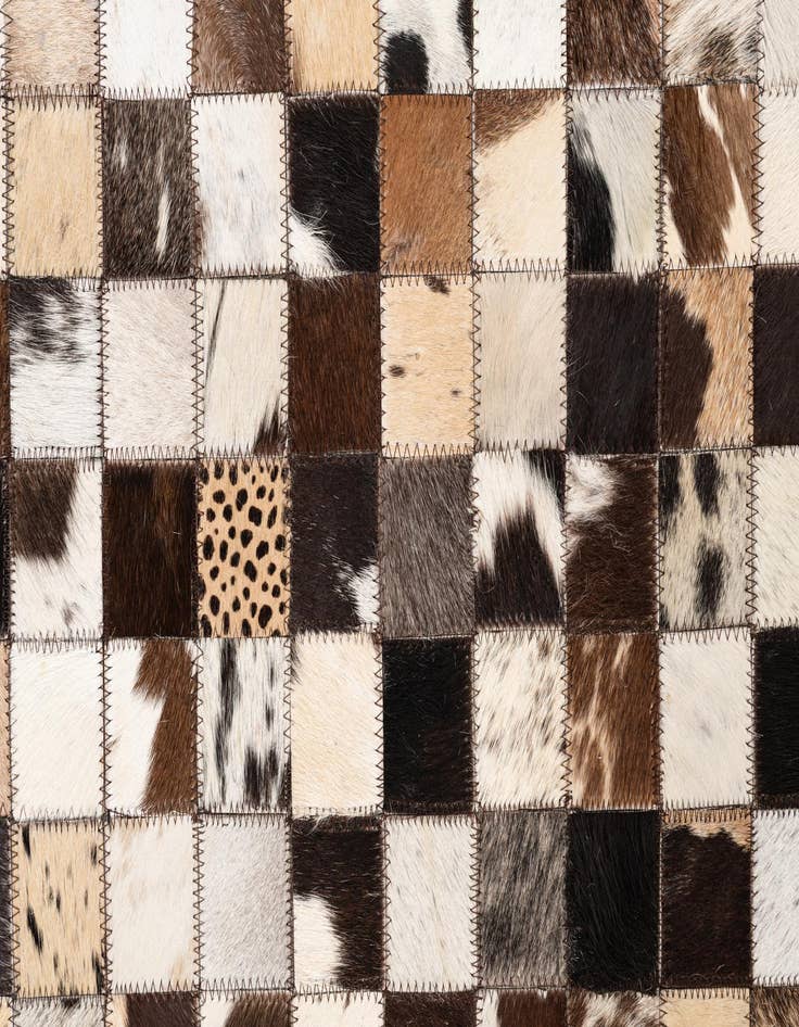 Detail image of  5' 1 x 8' 2 Cowhide Leather Rug