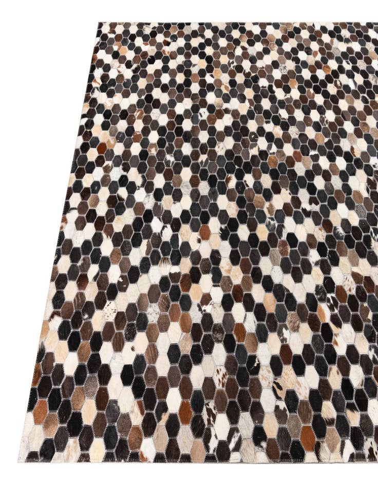 Detail image of  5' x 7' 10 Cowhide Leather Rug