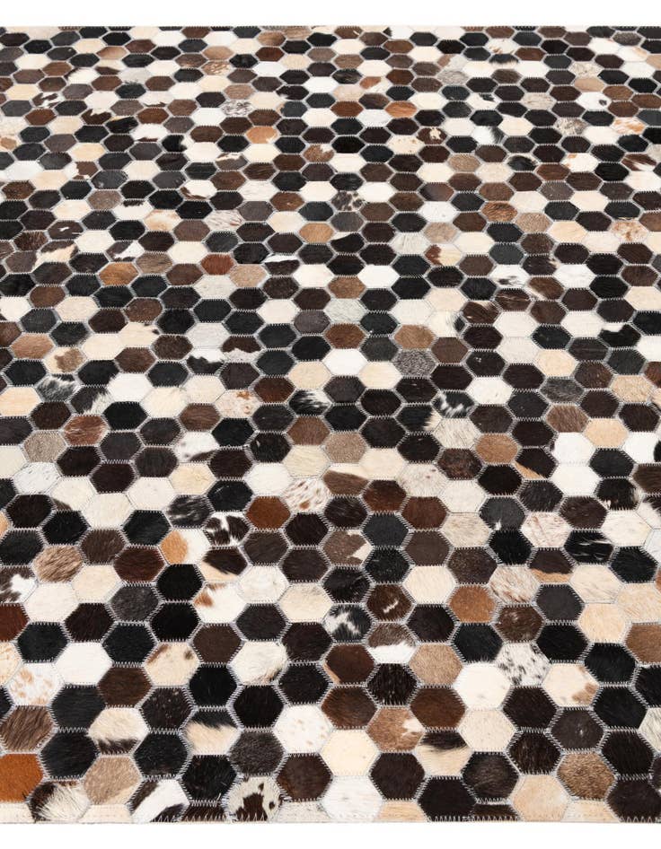 Detail image of  5' x 7' 10 Cowhide Leather Rug