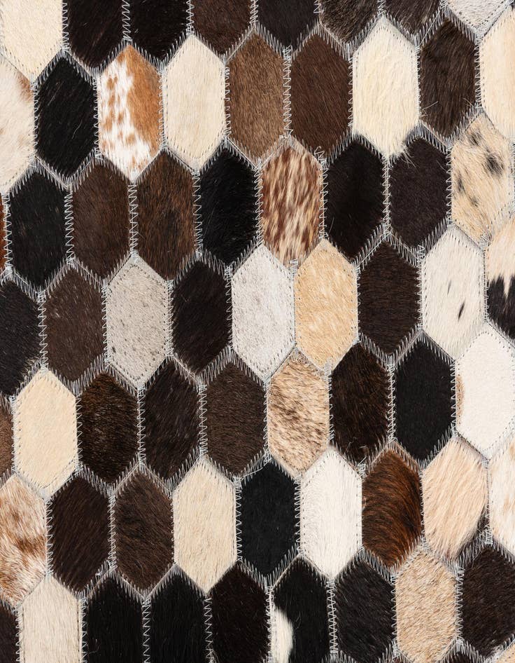 Detail image of  5' x 7' 10 Cowhide Leather Rug