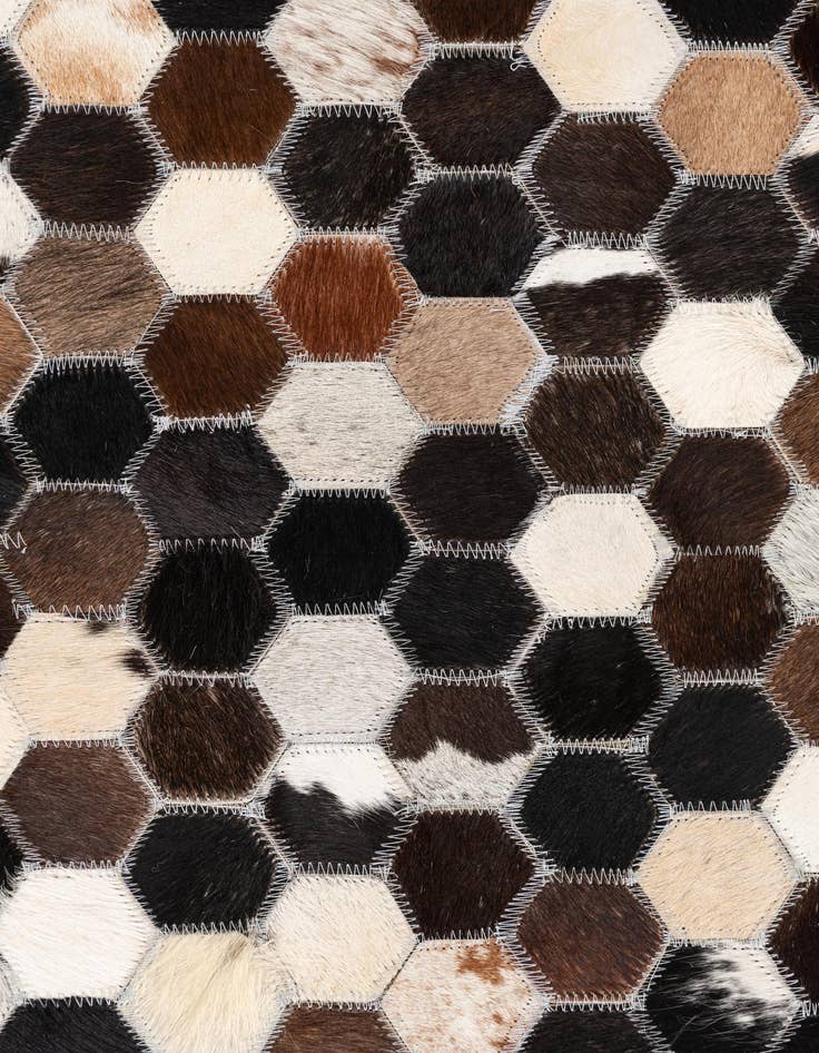 Detail image of  5' x 7' 10 Cowhide Leather Rug