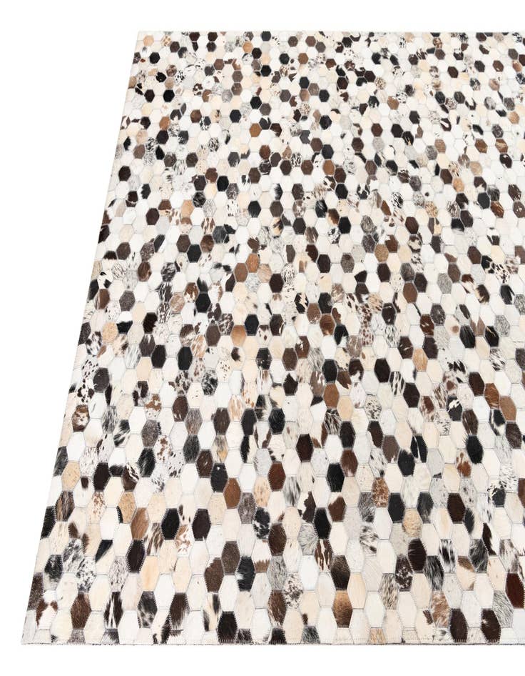 Detail image of  5' 1 x 8' 2 Cowhide Leather Rug