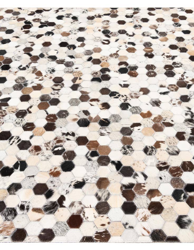 Detail image of  5' 1 x 8' 2 Cowhide Leather Rug