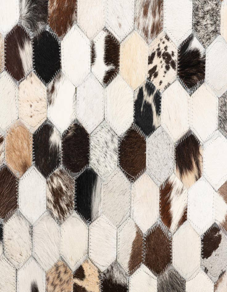 Detail image of  5' 1 x 8' 2 Cowhide Leather Rug