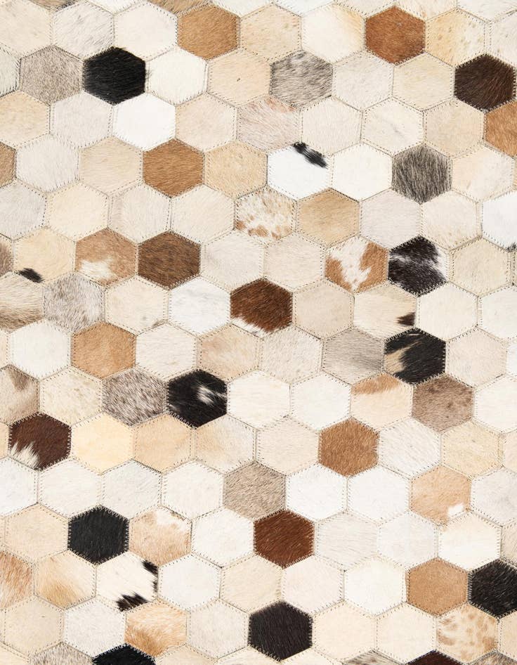 Detail image of  5' x 7' 10 Cowhide Leather Rug