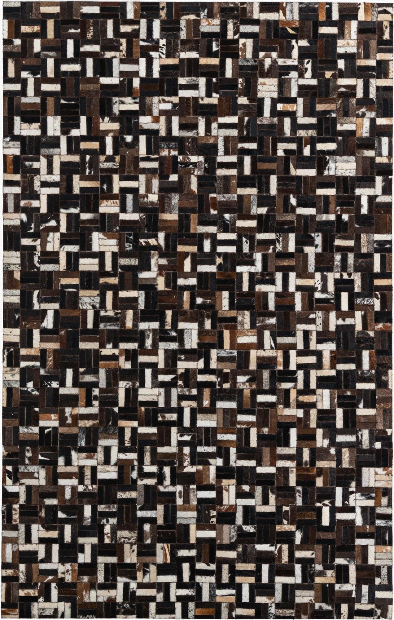  5' x 7' 10 Cowhide Leather Rug