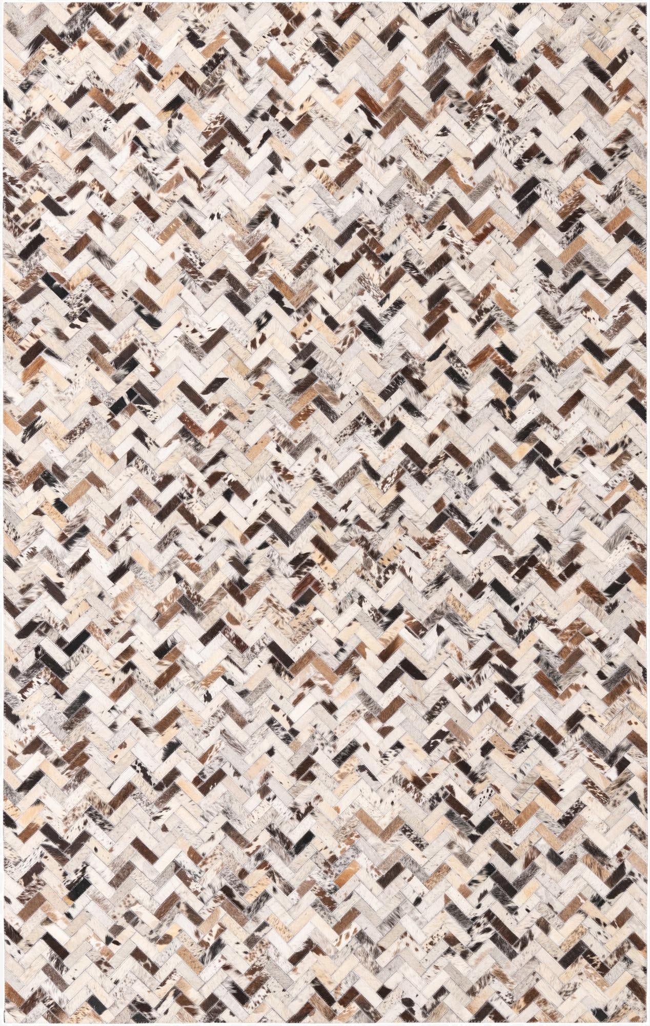  5' x 7' 10 Cowhide Leather Rug