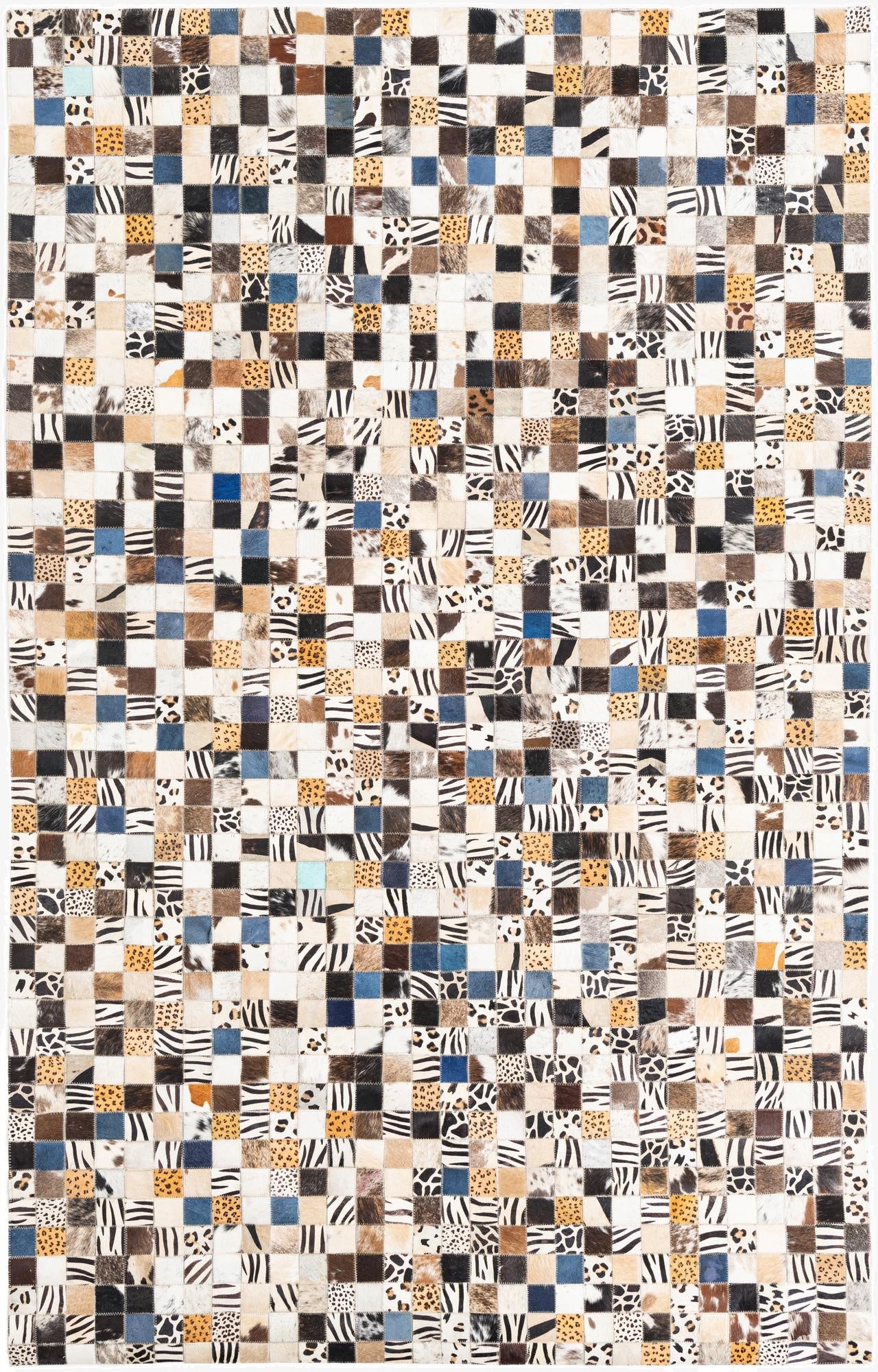  5' x 7' 10 Cowhide Leather Rug