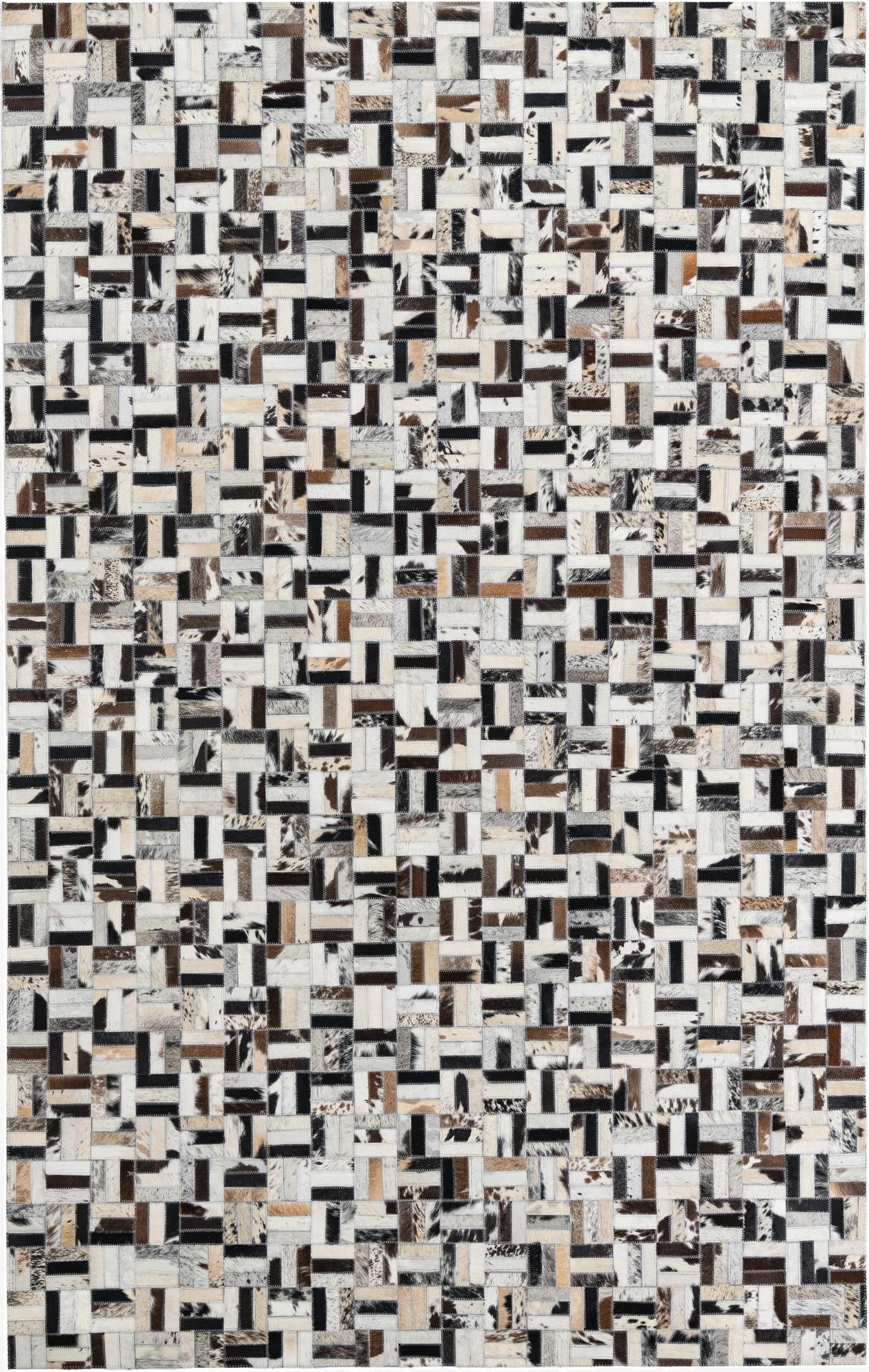  5' x 7' 10 Cowhide Leather Rug