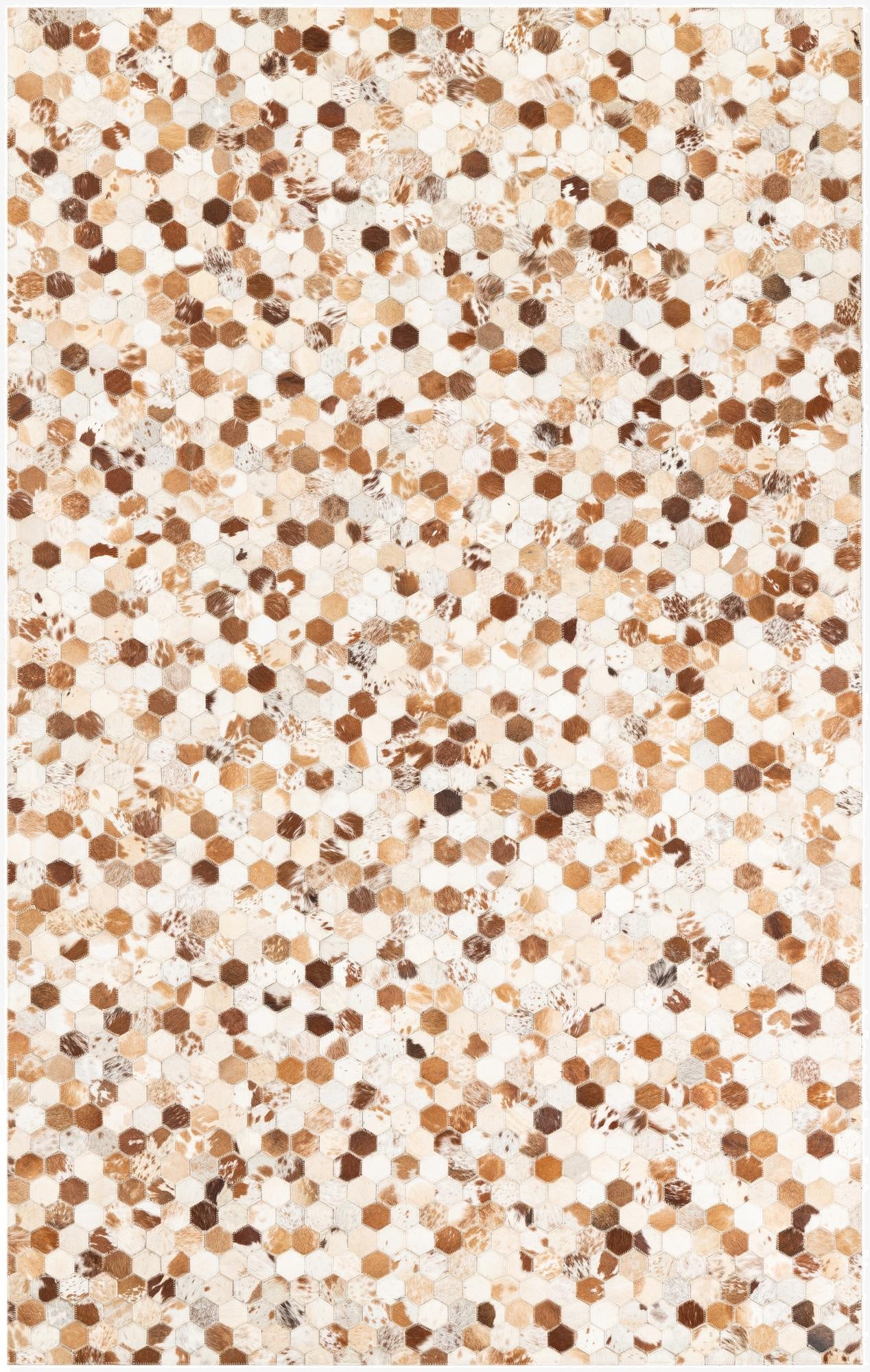  5' 1 x 8' Cowhide Leather Rug