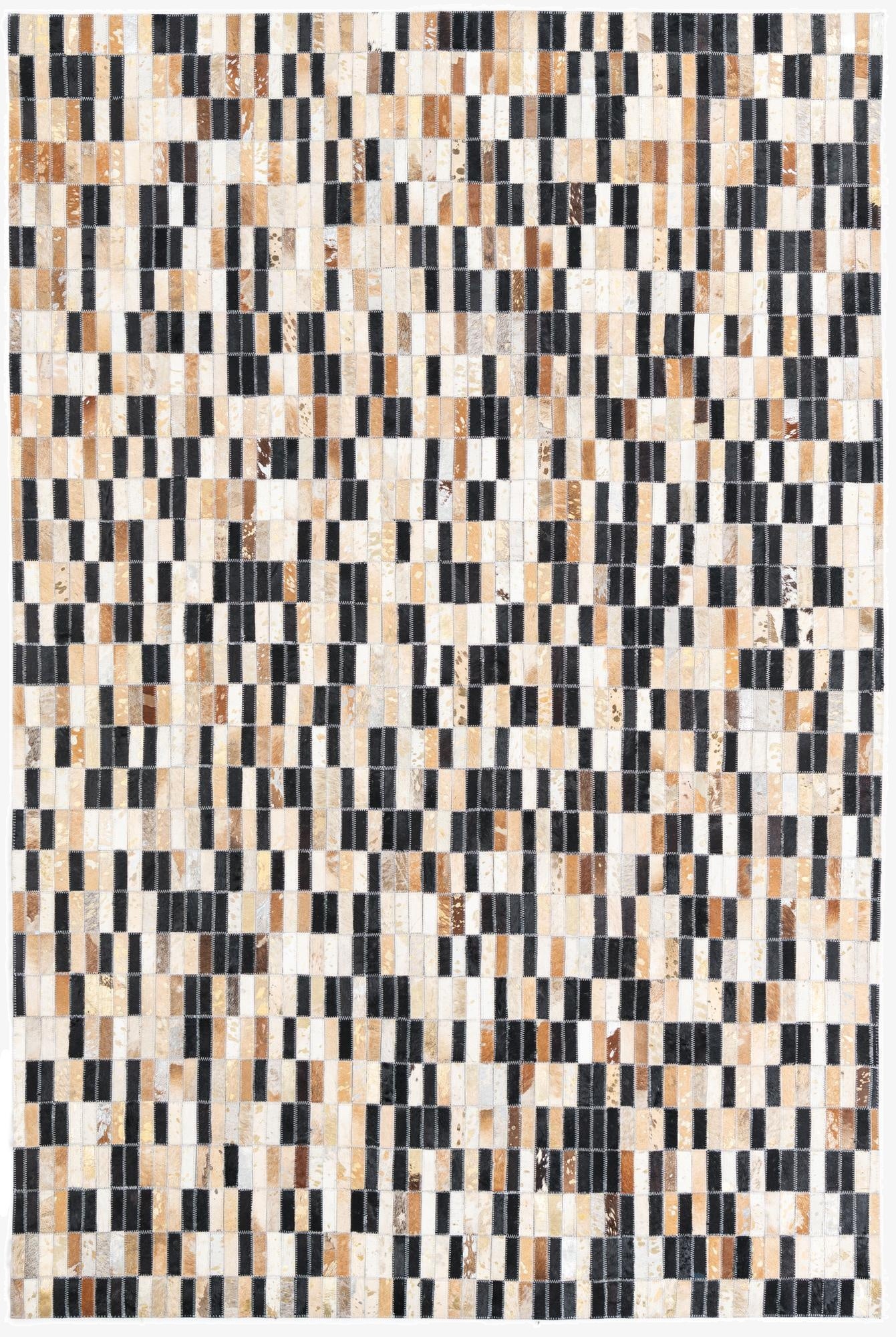  5' 1 x 7' 7 Cowhide Leather Rug