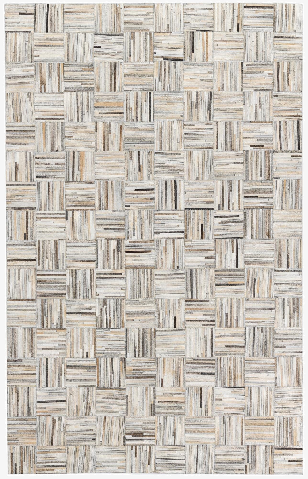  5' x 7' 10 Cowhide Leather Rug