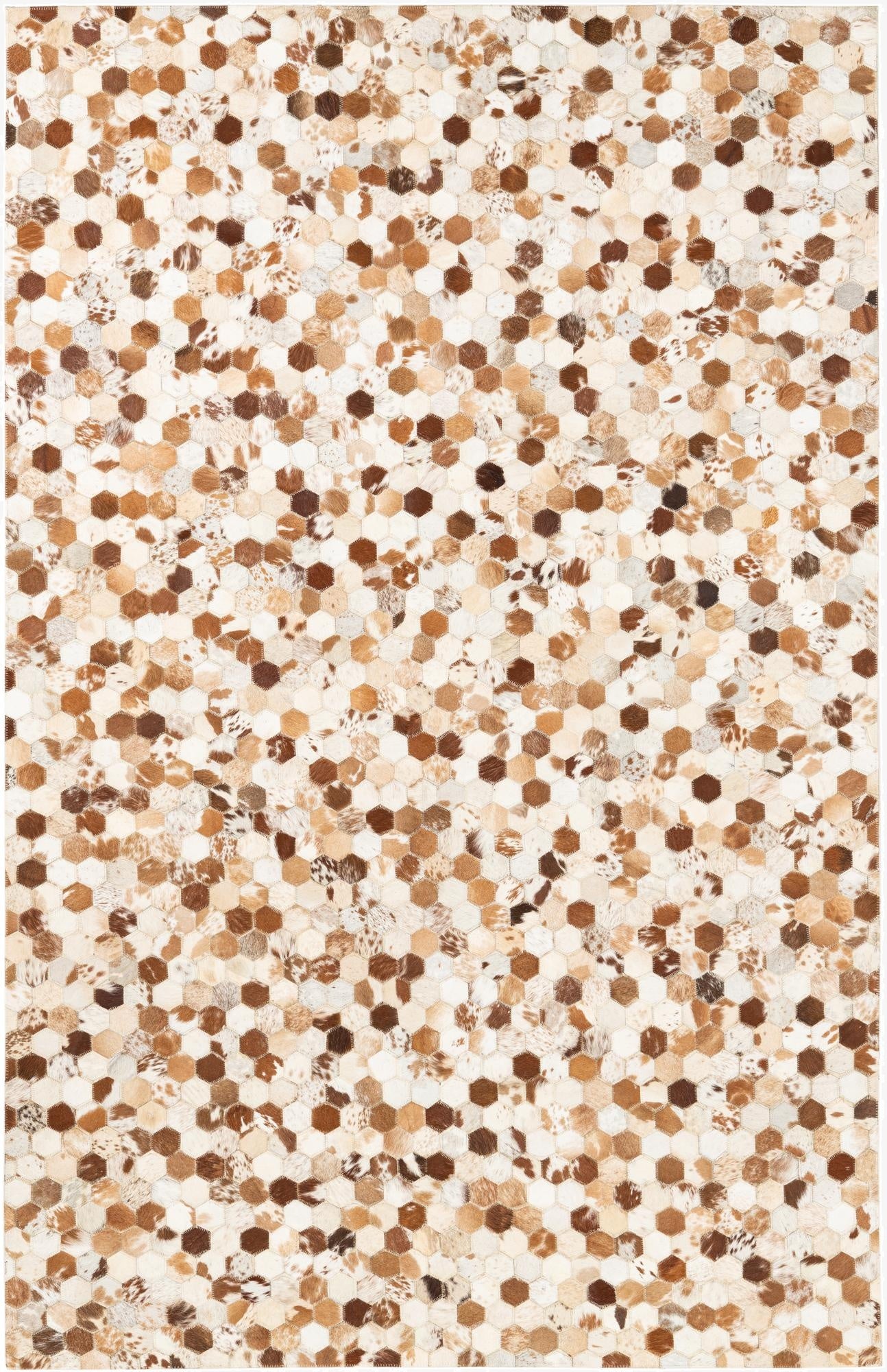  5' x 7' 10 Cowhide Leather Rug