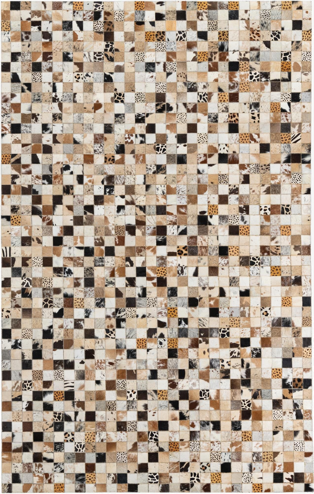  5' x 7' 10 Cowhide Leather Rug