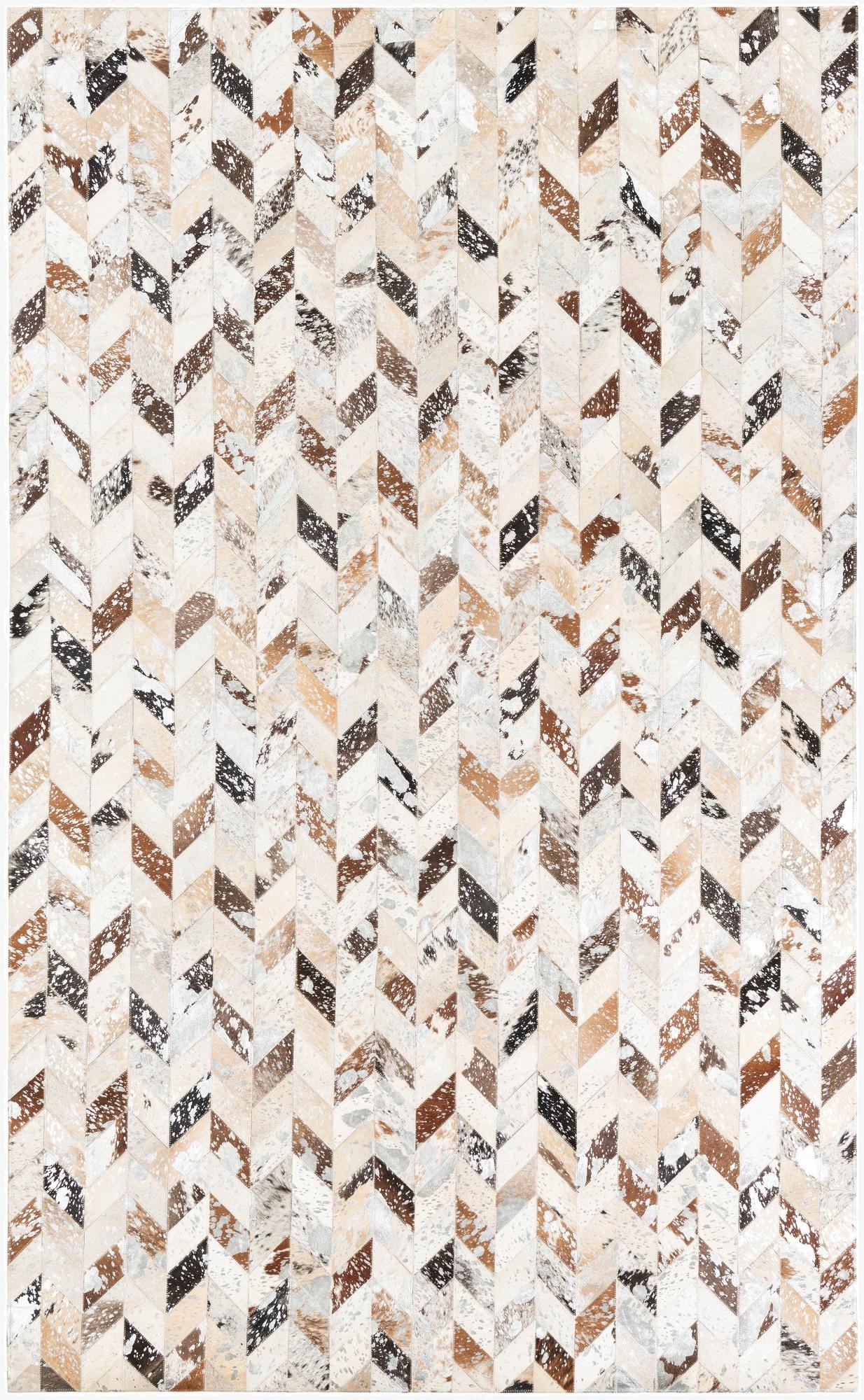  4' 10 x 8' Cowhide Leather Rug