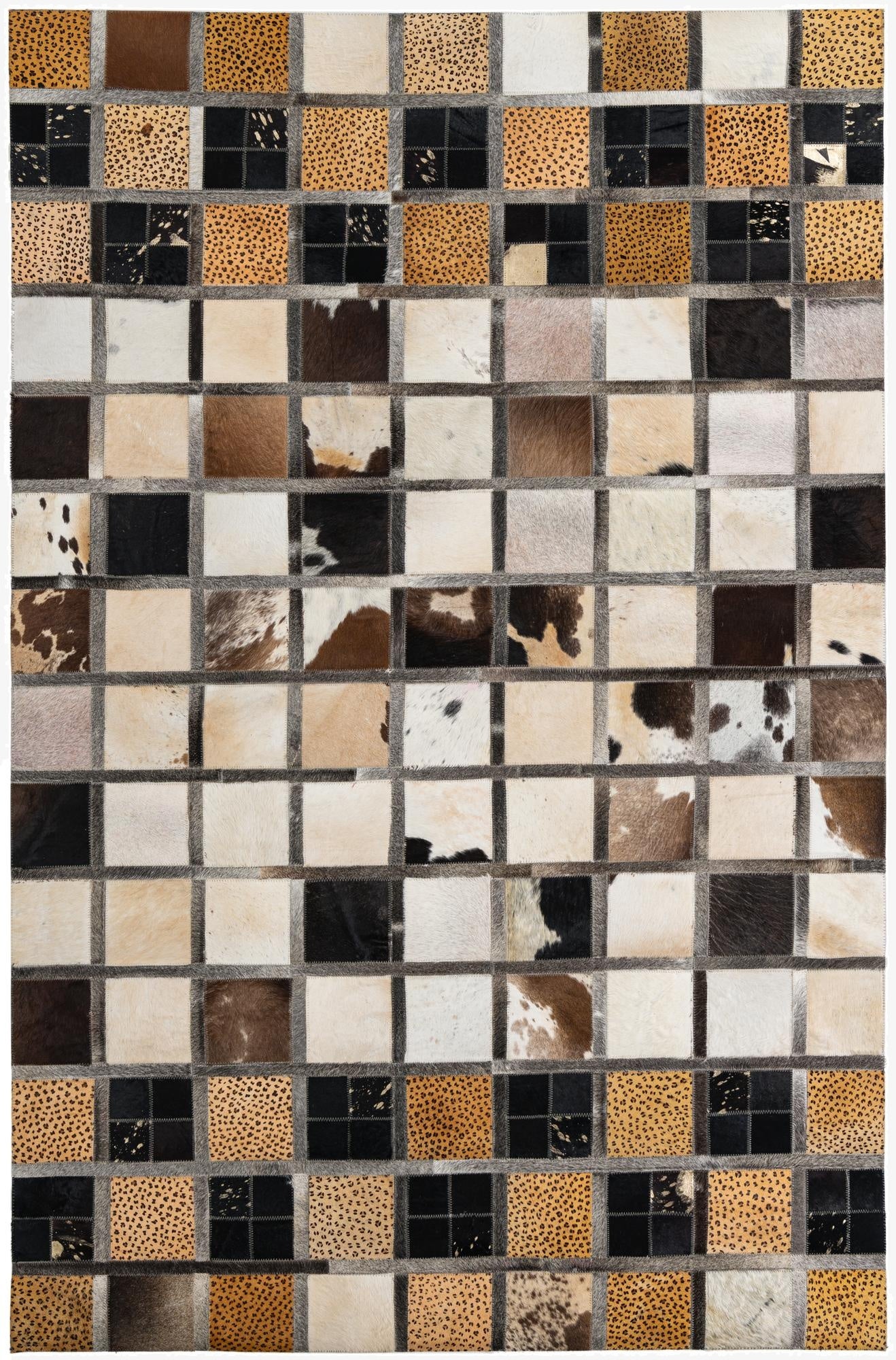  5' 1 x 7' 10 Cowhide Leather Rug