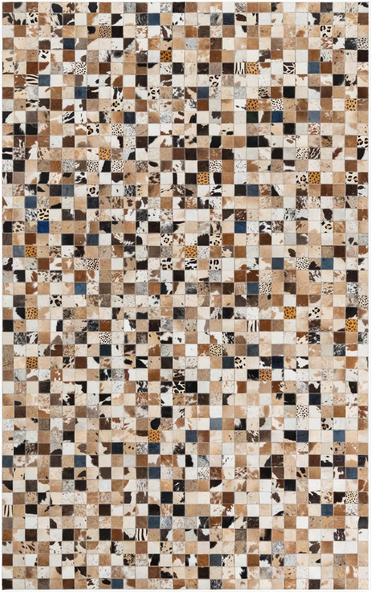  5' x 7' 10 Cowhide Leather Rug