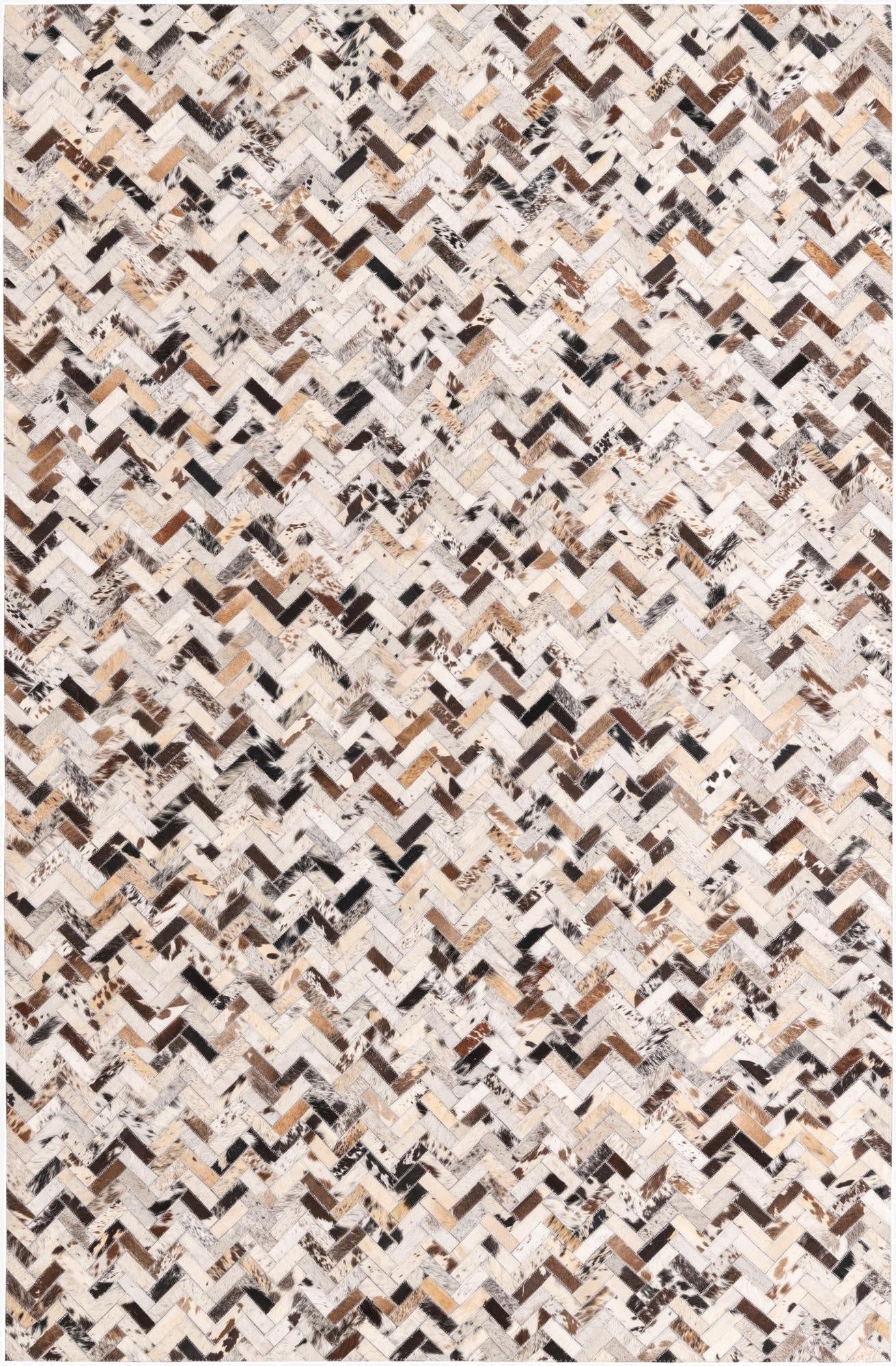  5' x 7' 10 Cowhide Leather Rug