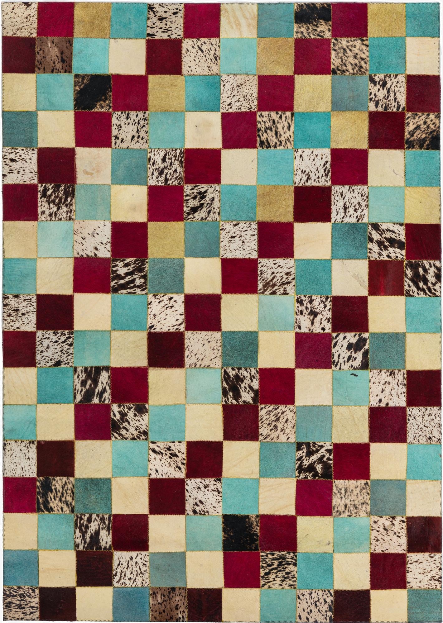  4' x 5' 8 Cowhide Leather Rug