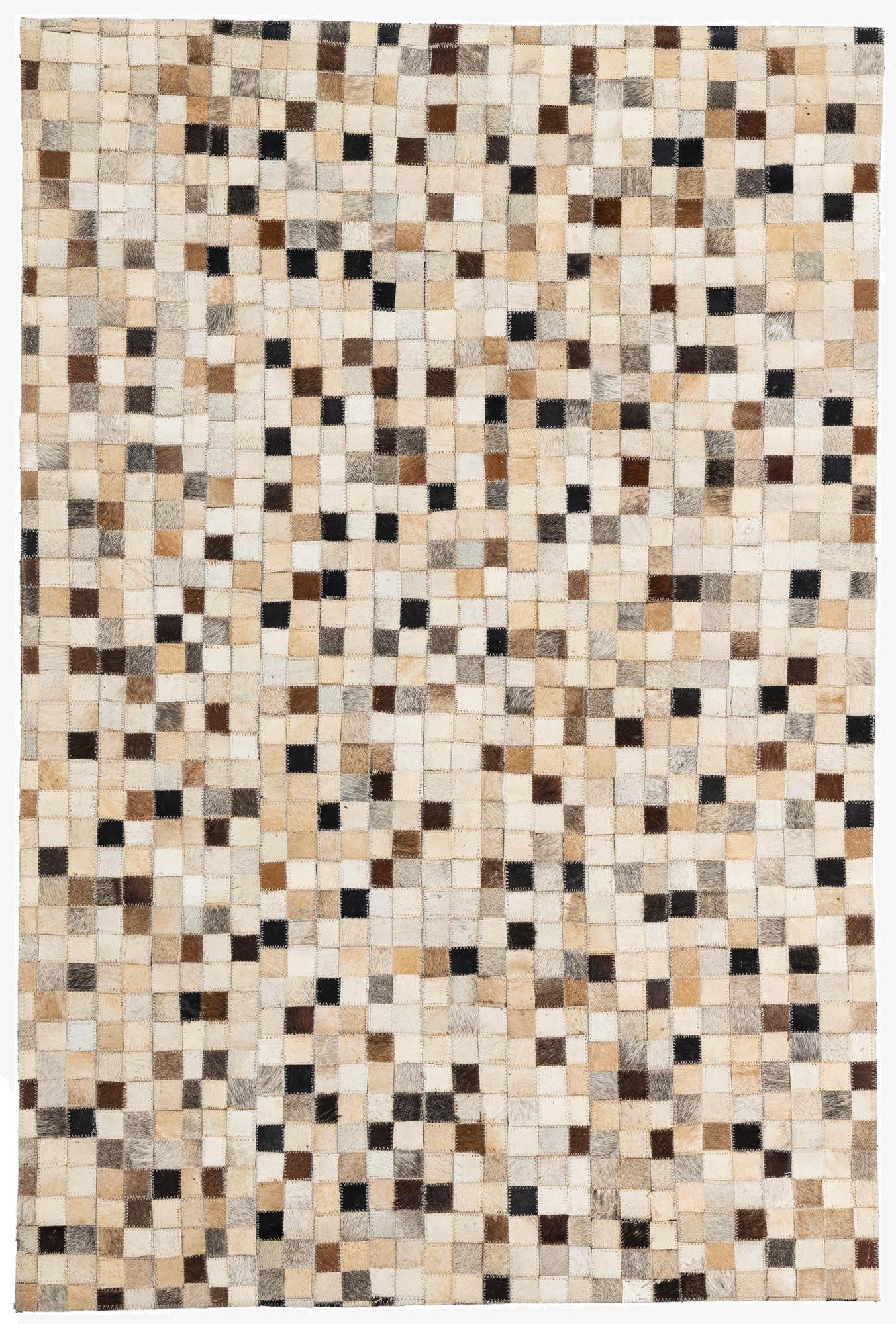  3' 8 x 5' 6 Cowhide Leather Rug