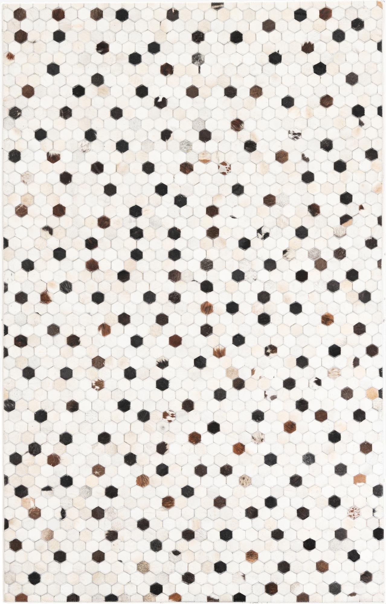  5' x 7' 10 Cowhide Leather Rug