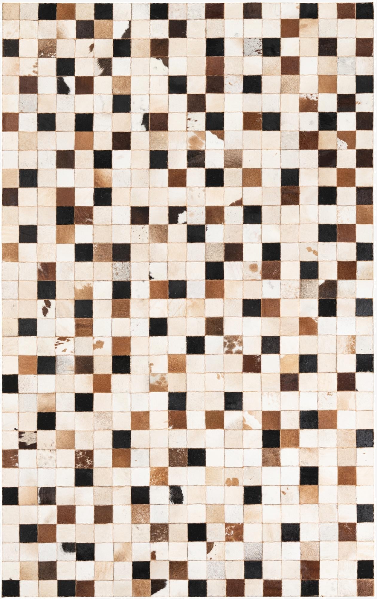  5' 1 x 8' 1 Cowhide Leather Rug