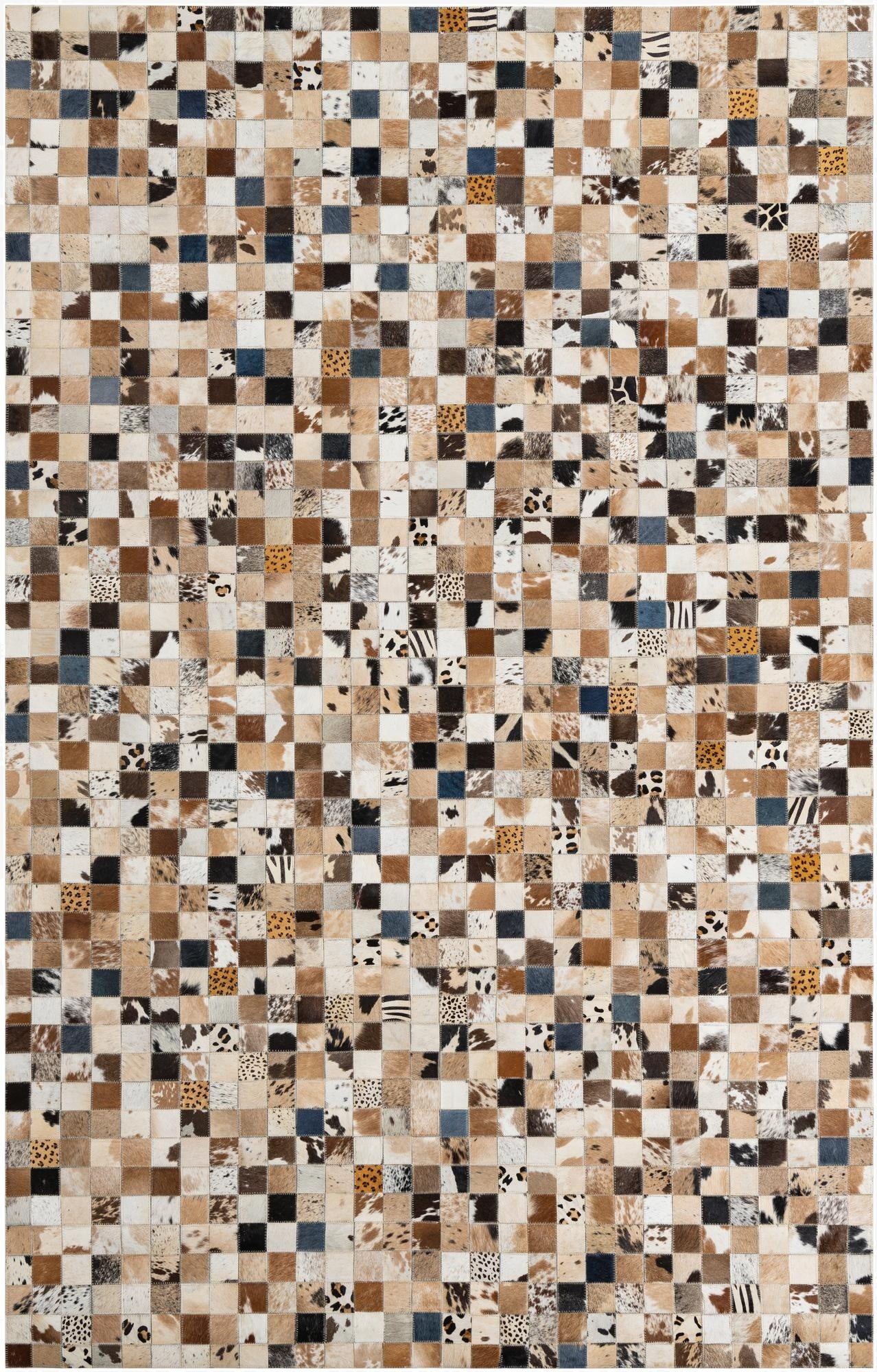  5' 1 x 8' Cowhide Leather Rug