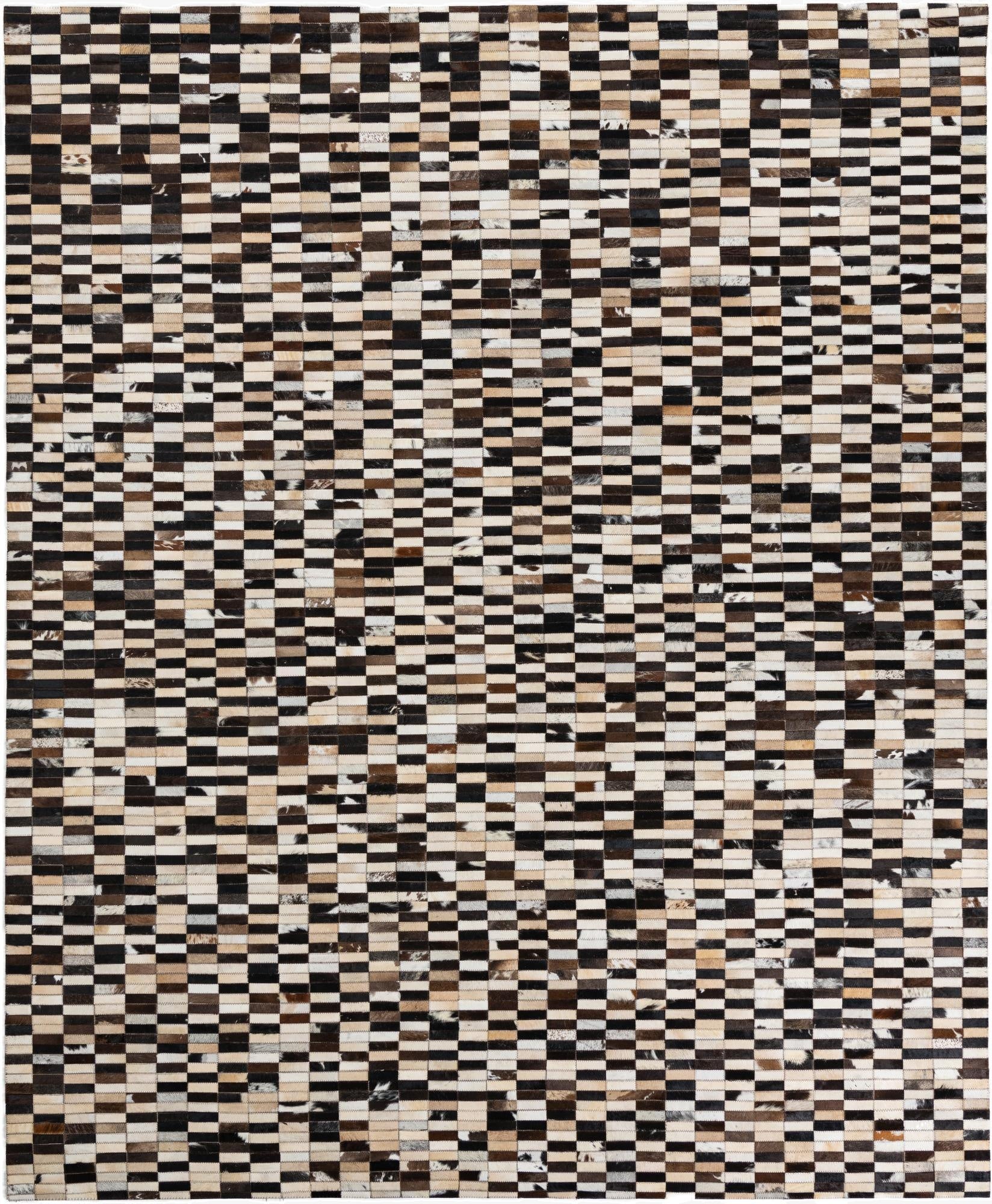  8' 1 x 9' 10 Cowhide Leather Rug