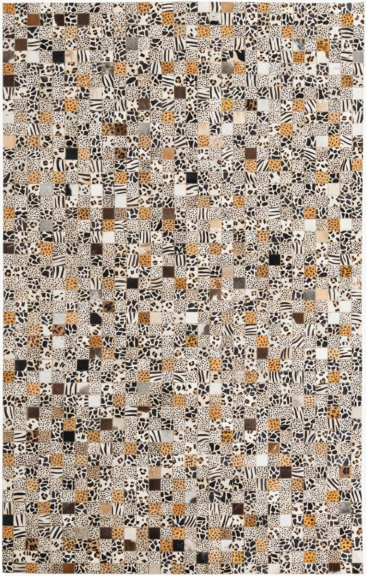  5' 1 x 8' Cowhide Leather Rug