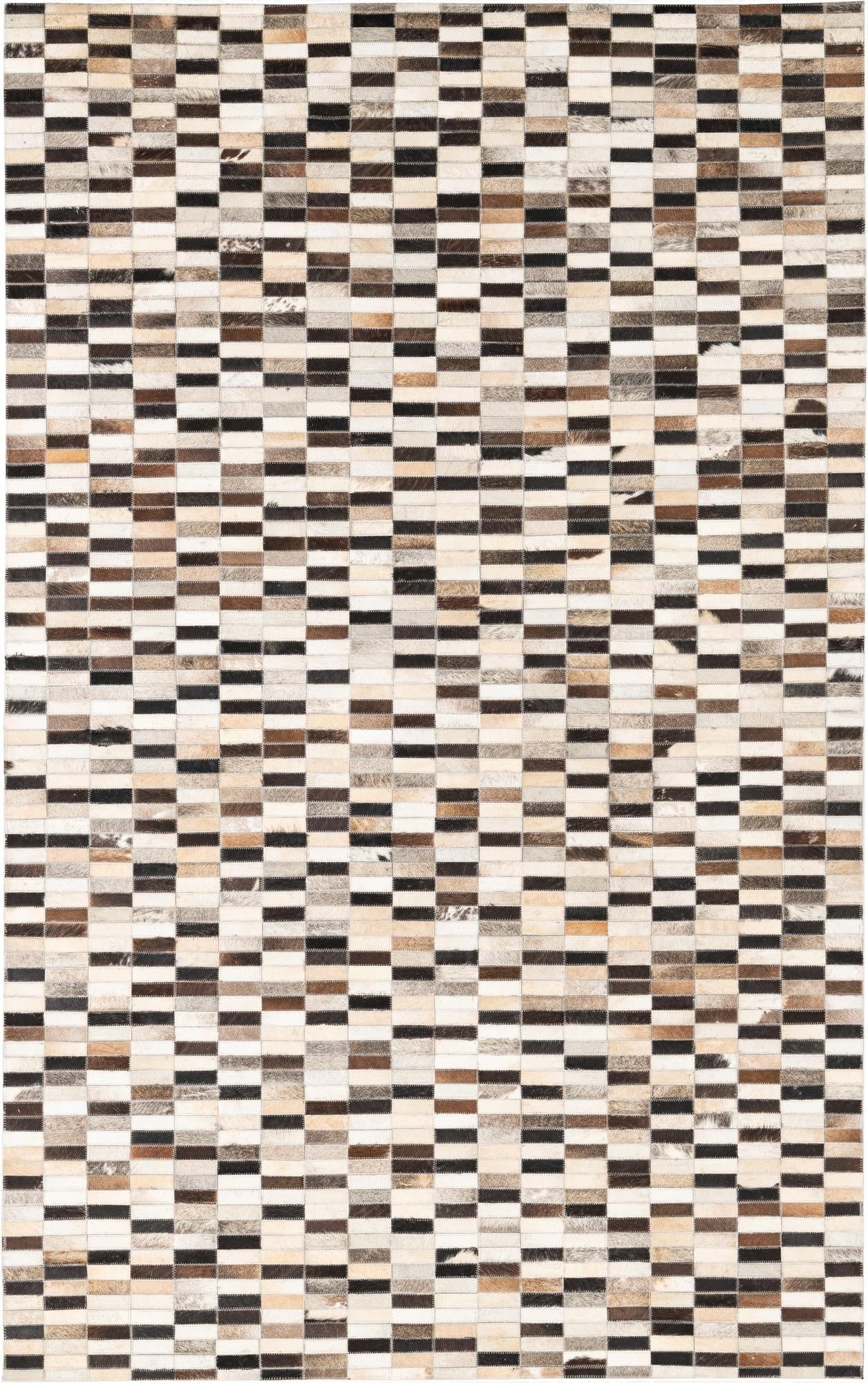  5' x 7' 10 Cowhide Leather Rug