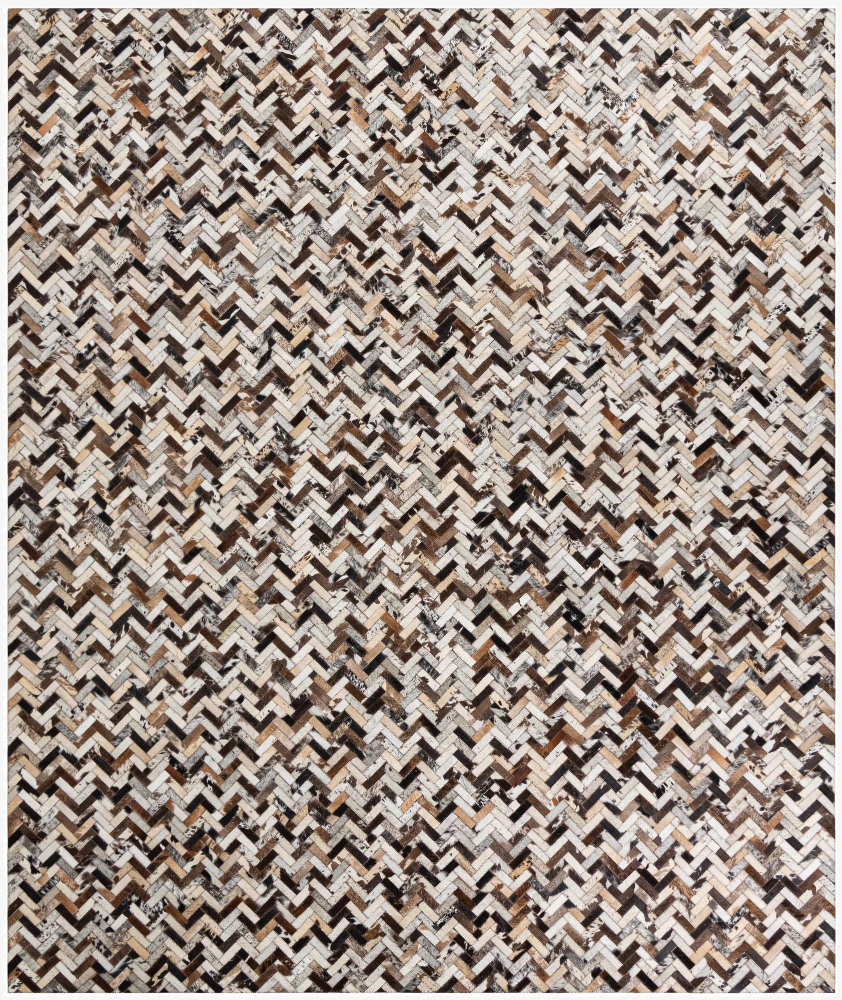  8' 1 x 9' 9 Cowhide Leather Rug