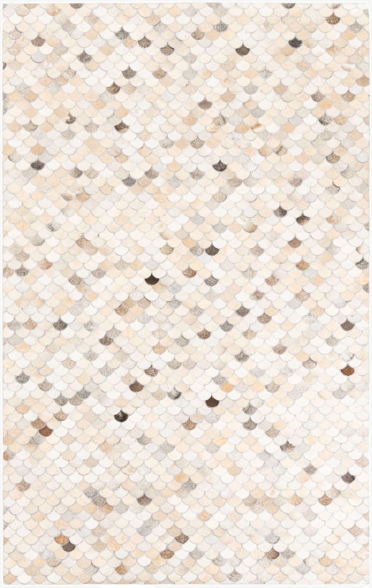  5' 1 x 8' Cowhide Leather Rug