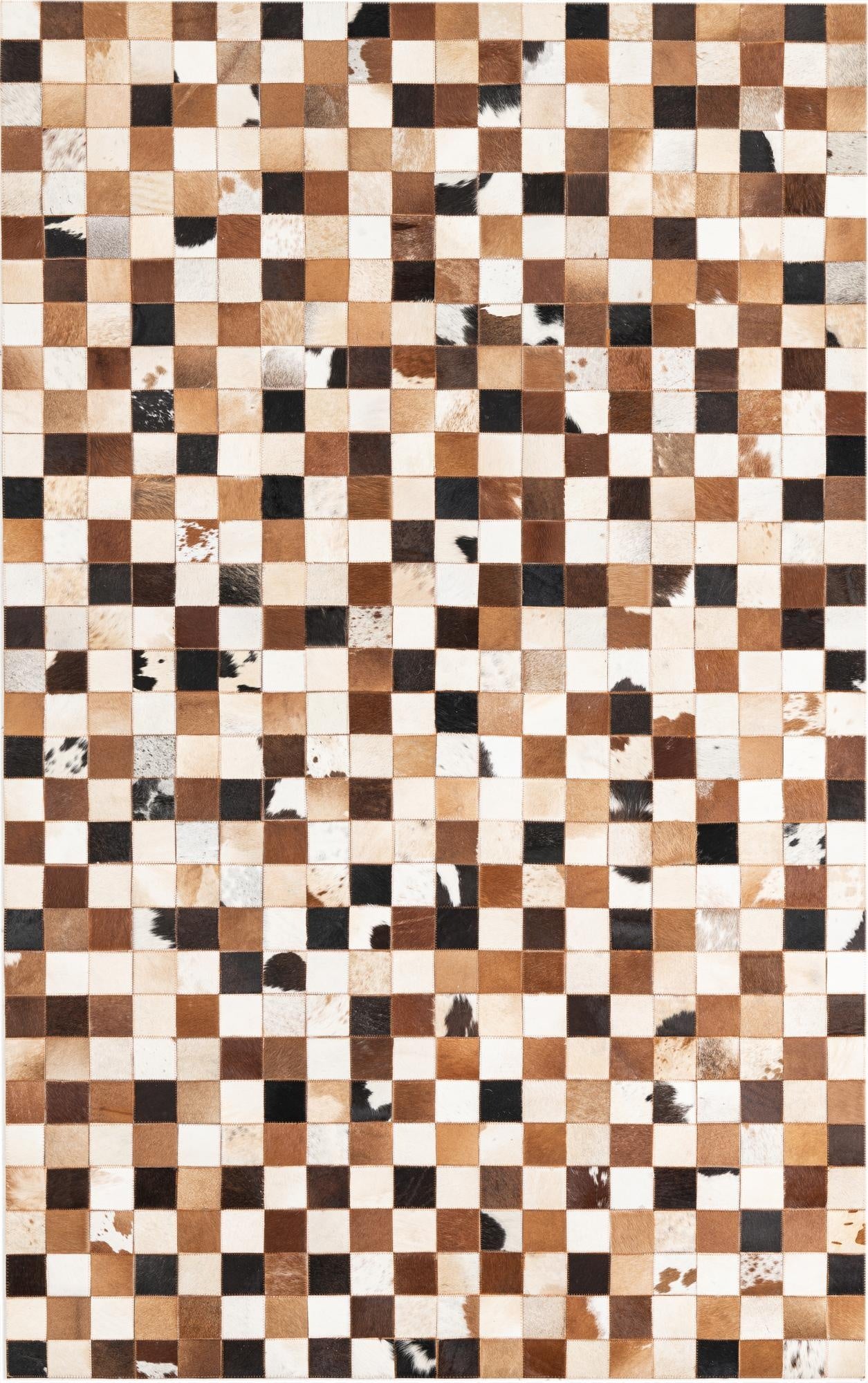  5' 1 x 8' 1 Cowhide Leather Rug