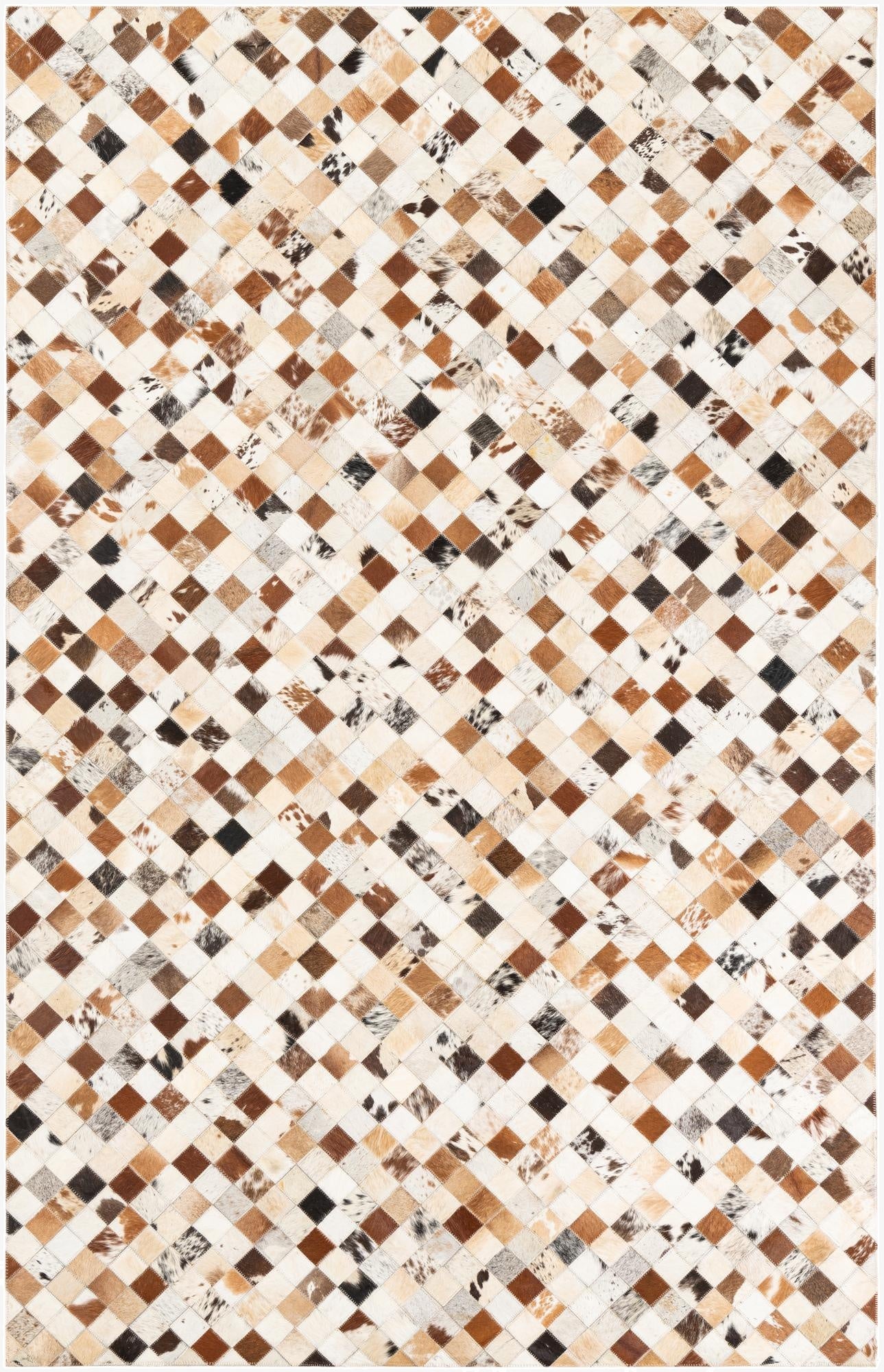  5' 1 x 8' Cowhide Leather Rug