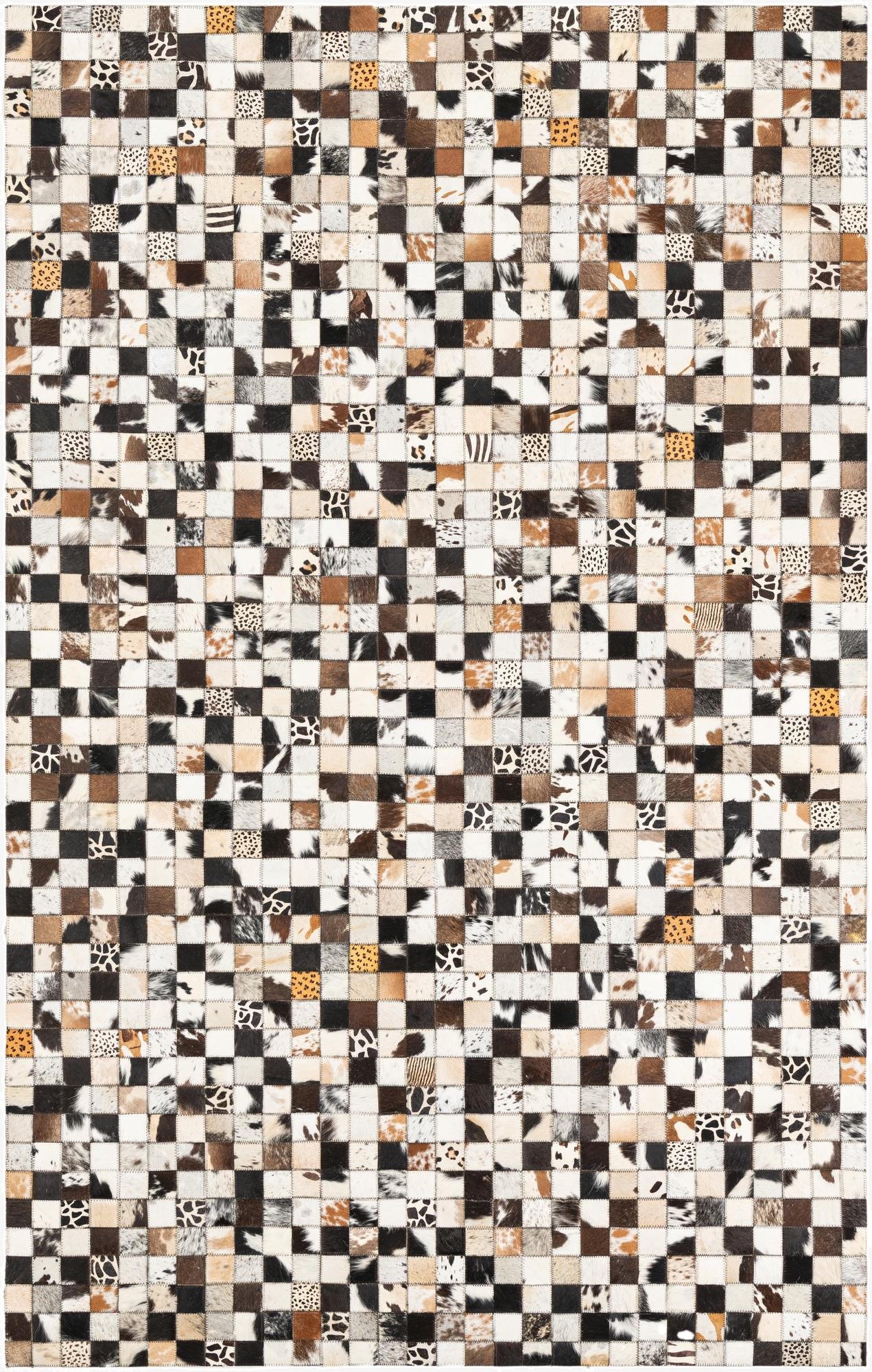  5' 1 x 8' Cowhide Leather Rug
