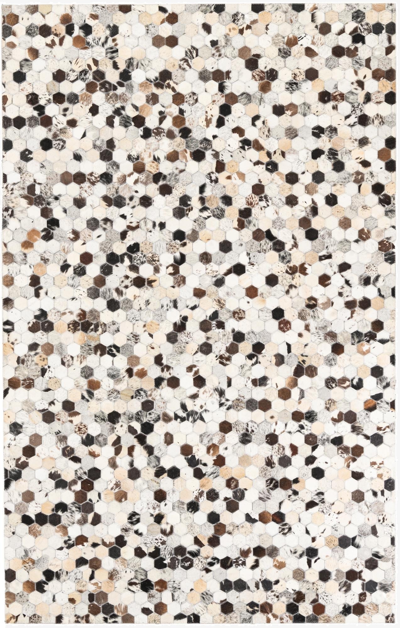  5' 1 x 8' Cowhide Leather Rug