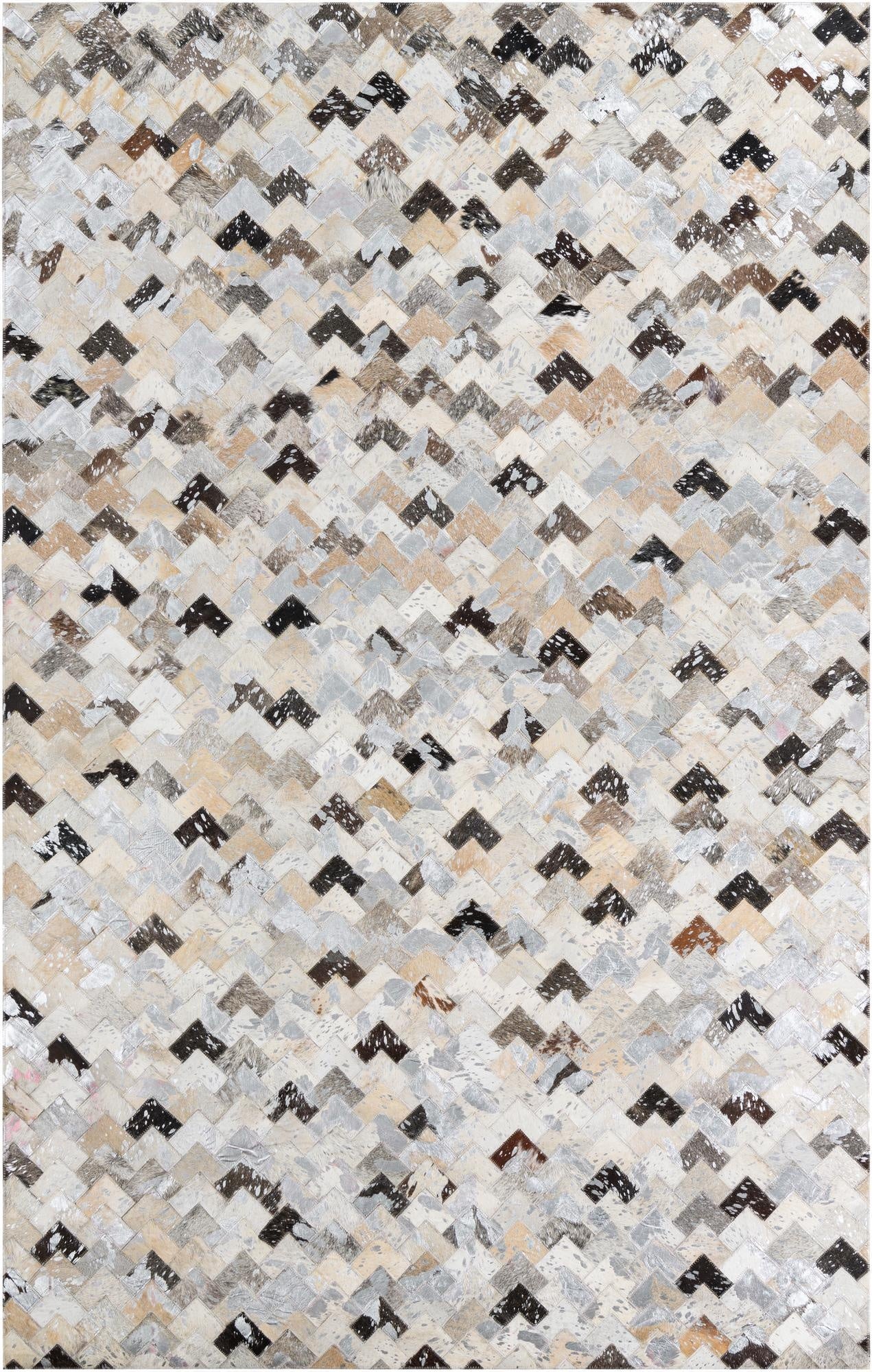  5' x 7' 10 Cowhide Leather Rug