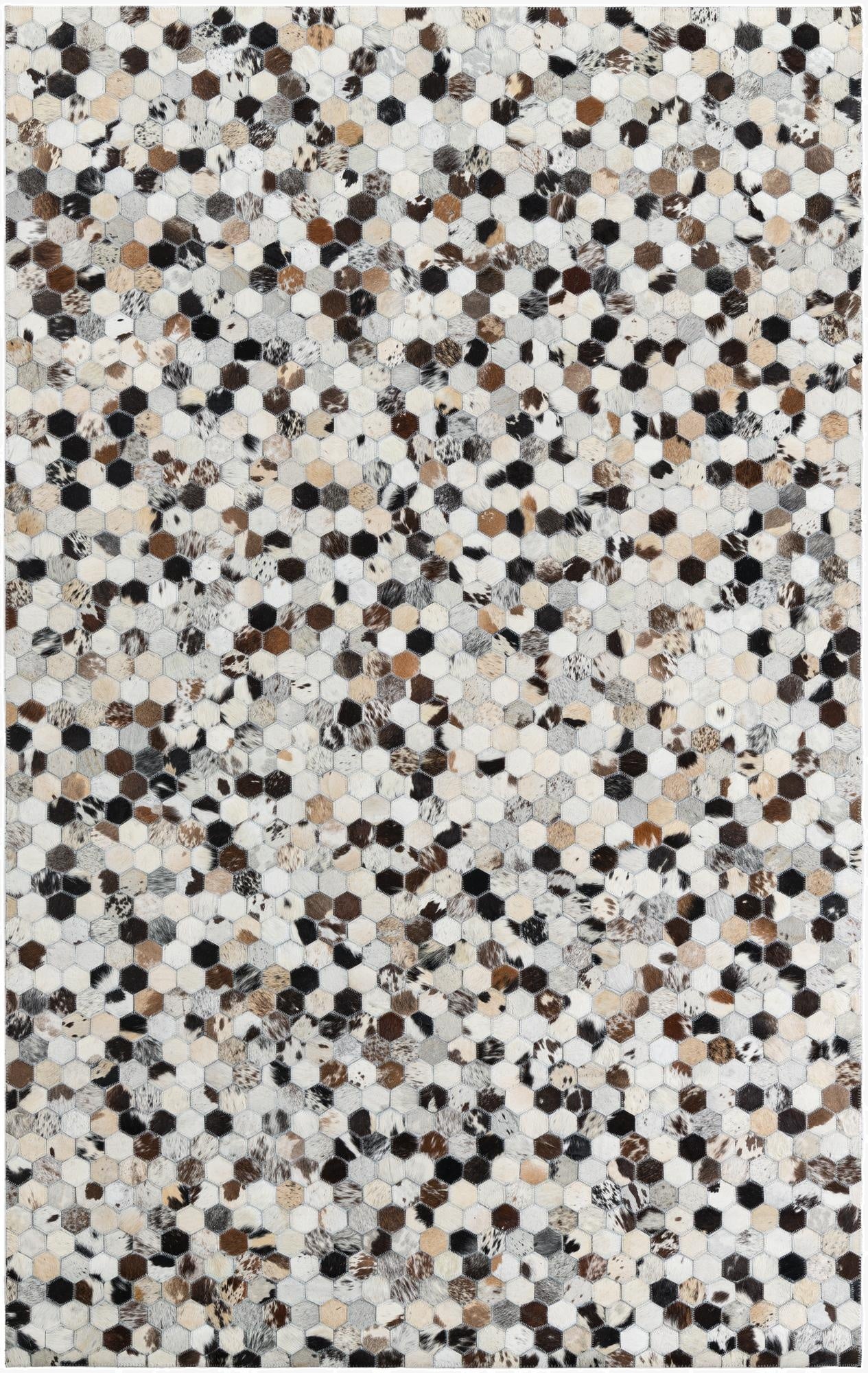  5' 1 x 8' 2 Cowhide Leather Rug