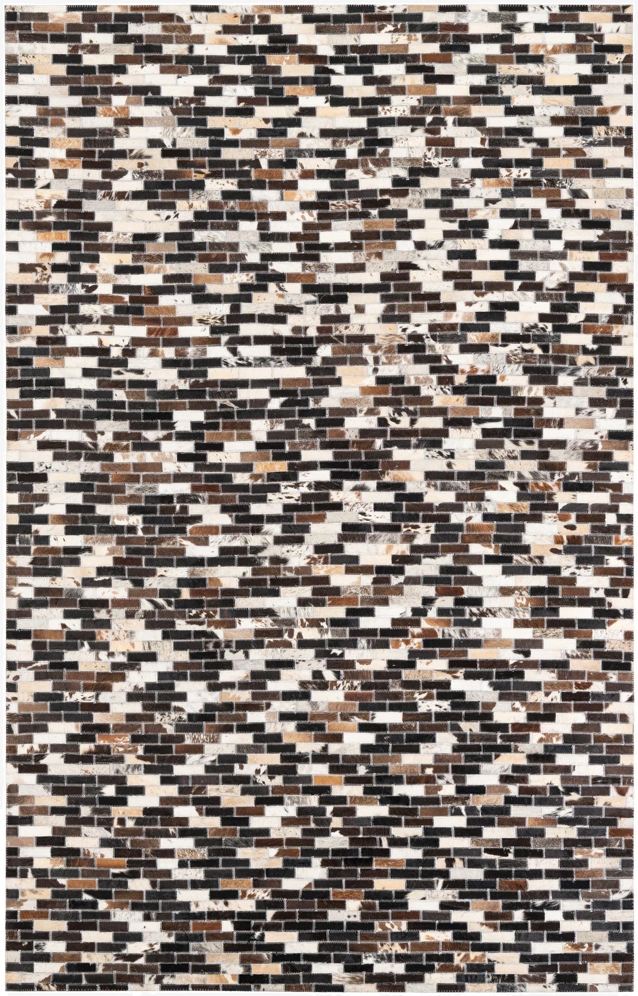  5' x 7' 10 Cowhide Leather Rug