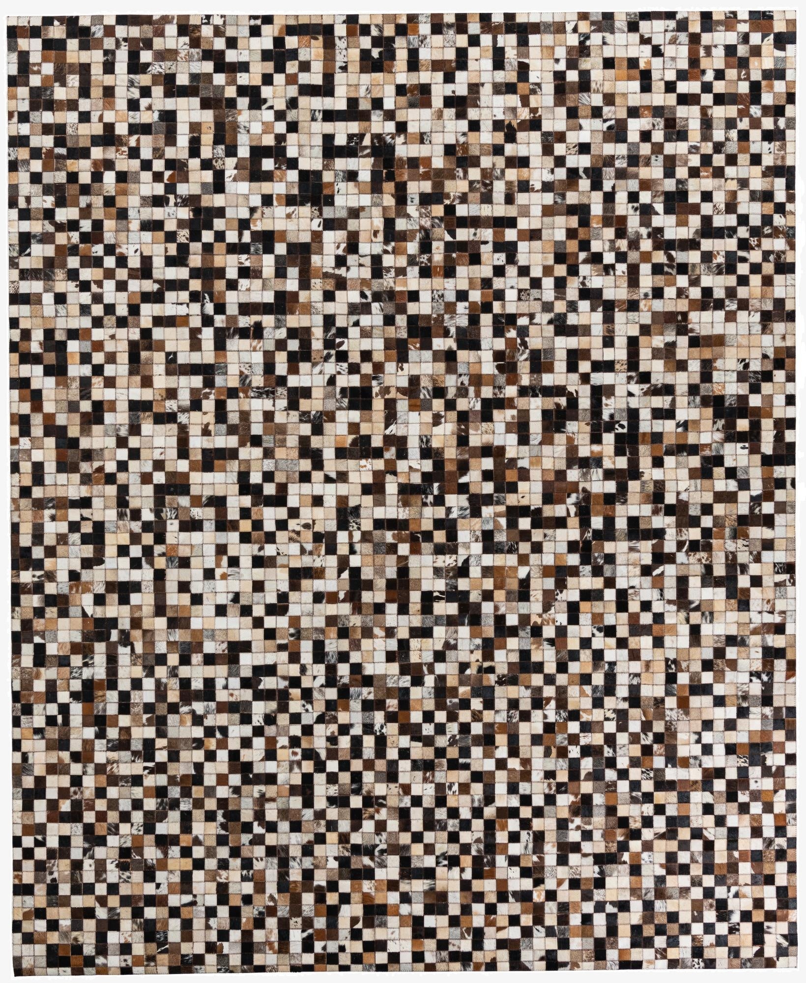  8' 2 x 10' Cowhide Leather Rug