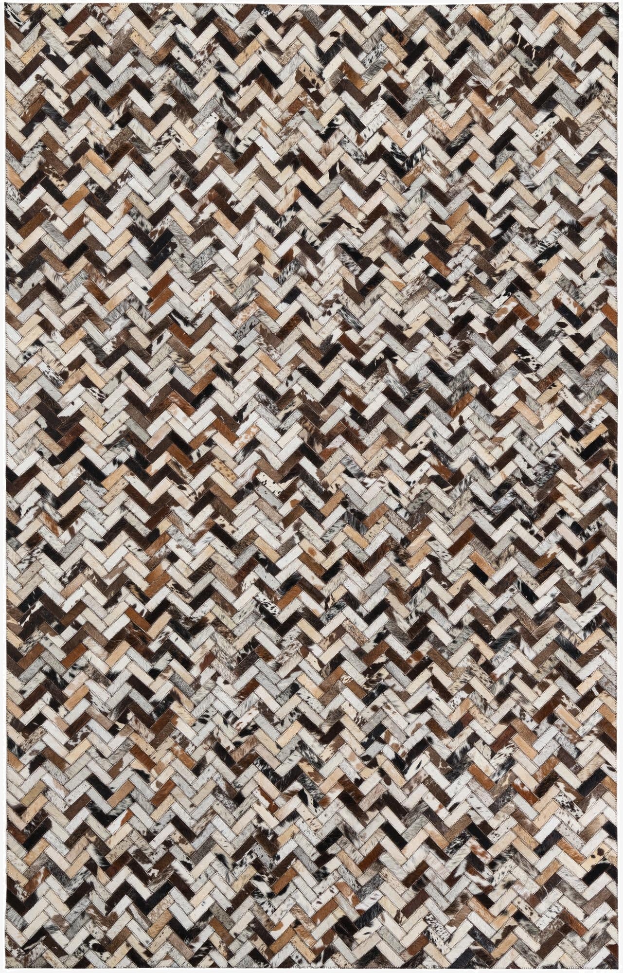  5' x 7' 10 Cowhide Leather Rug