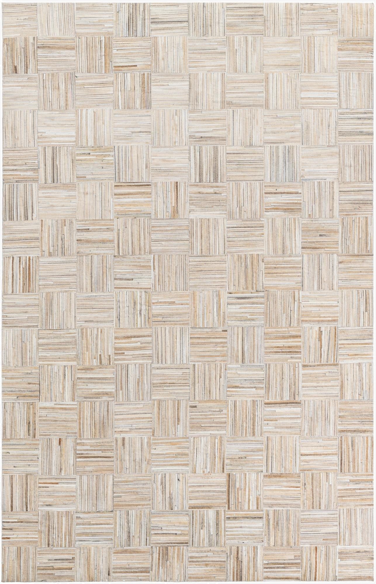  5' x 7' 8 Cowhide Leather Rug