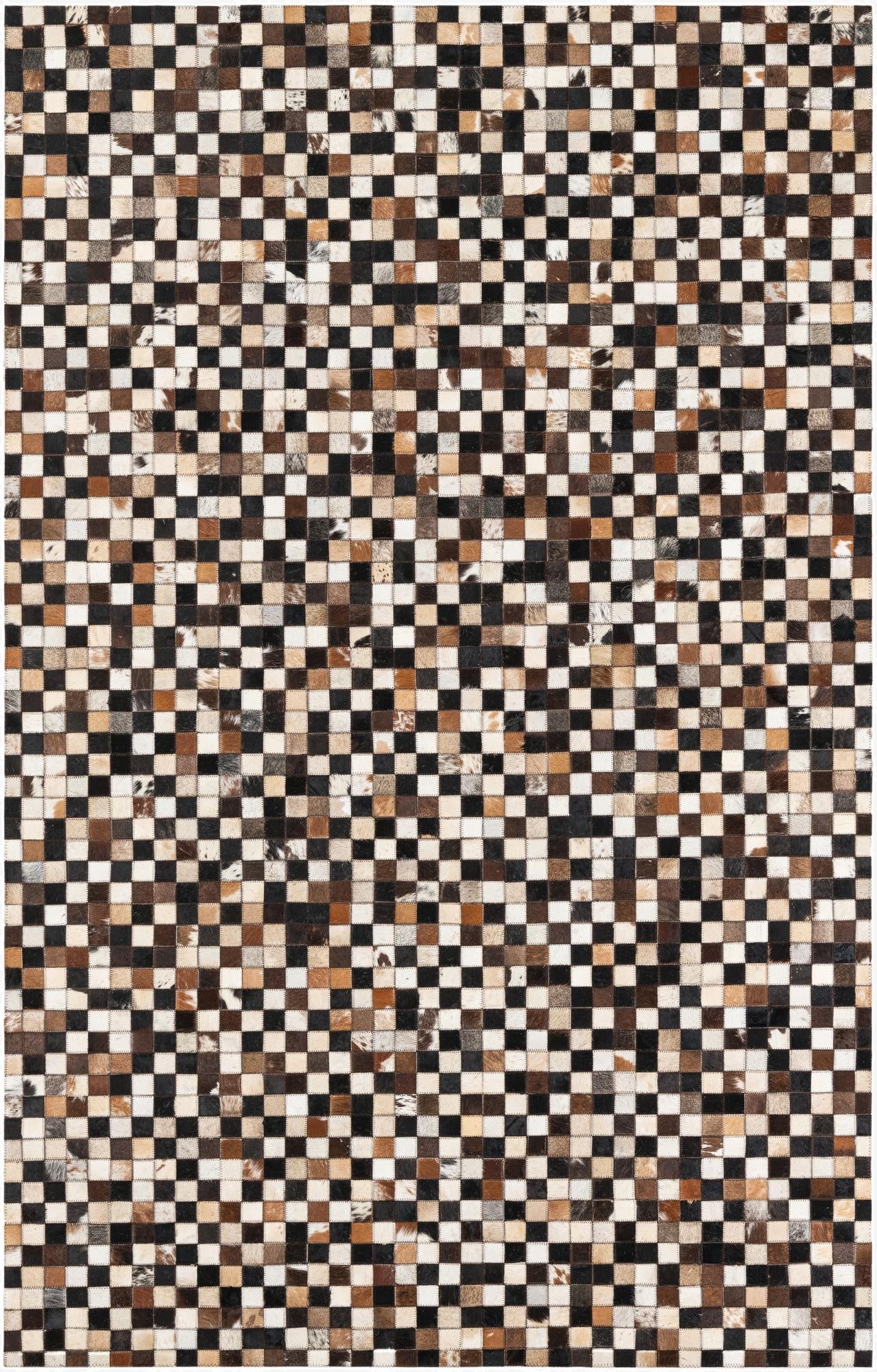  5' 1 x 8' 1 Cowhide Leather Rug