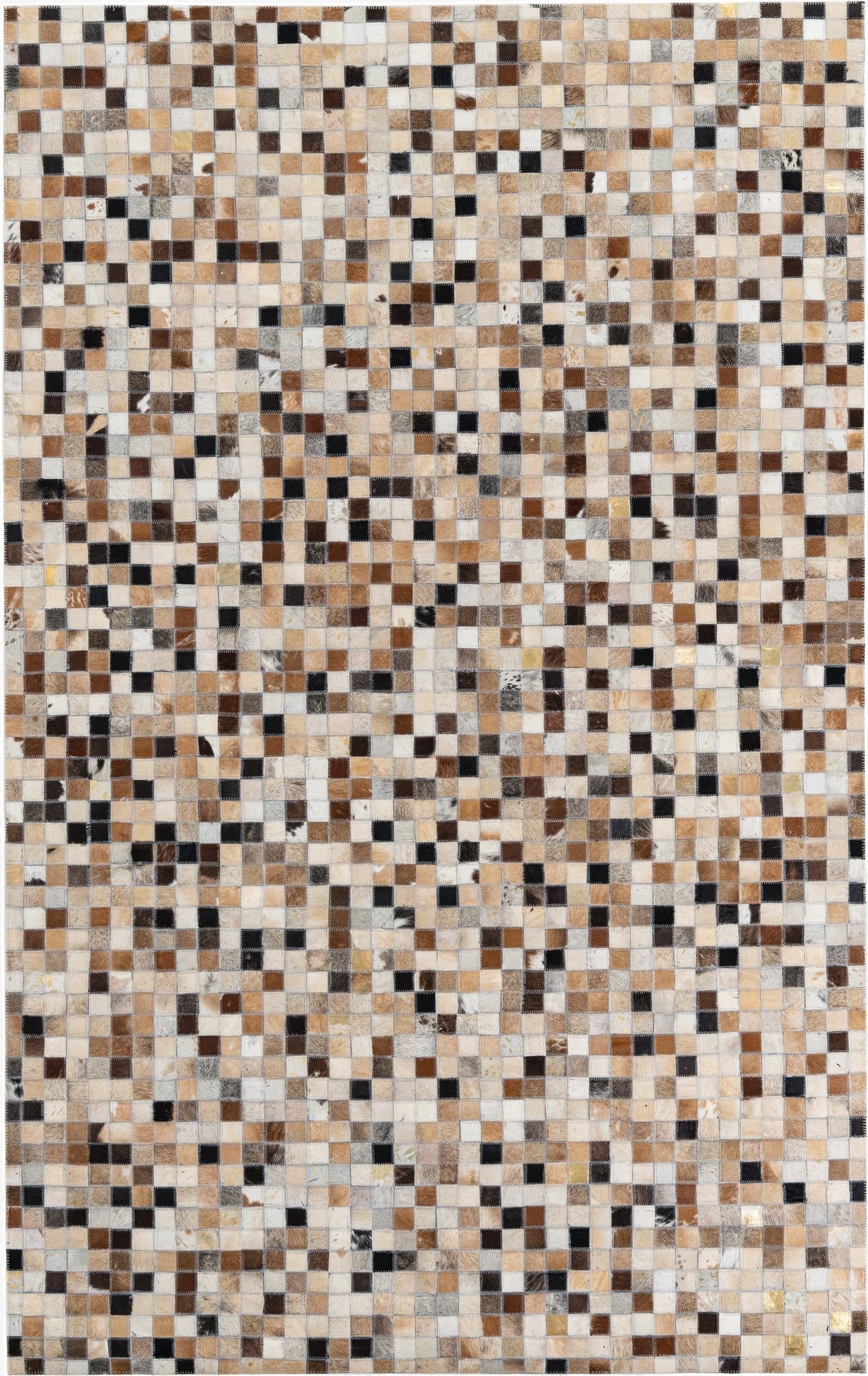  5' x 7' 10 Cowhide Leather Rug