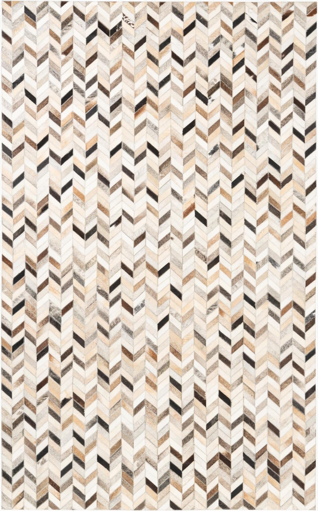  4' 10 x 7' 10 Cowhide Leather Rug
